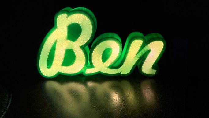 personalisierte Nachttischlampe - 3D Druck